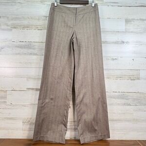 Chicos Wide Leg Beige Tan Herringbone Striped Career Pants Trousers Size‎ 0/US 4